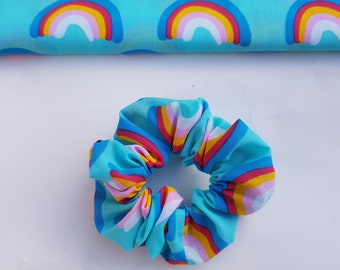 Rainbow hair scrunchie. Girls women Rainbow hair packer. Rainbow Elastic Hair tie scrunchie Head wear . NHS handmade bun  hair scrunchie
