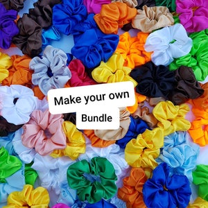 Satin Scrunchie Pack. Make your own bundle of Satin scrunchie. Bridesmaids gift. Scrunchie pack. Christmas scrunchie. Scrunchies gift set