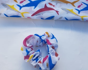 Hajhårscrunchie för kvinnor. Hajhårsnodd för flickor. Accessoarer med djurtema. Hajhårsaccessoar för flickor. Hästsvans
