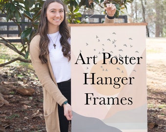 Magnetic Poster Hanger Frames: Wood Art Hanging