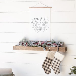 Christmas Signs | Glory to God Sign | Christmas Canvas Hanging | Hand lettered Signs | Hanging Canvas Print | Hanging Frames | 368