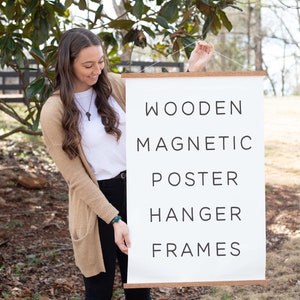 Wooden Magnetic Poster Hanger Frames | Frames for Art | Poster Frames | Magnetic Hanging Frames for Canvas or Paper