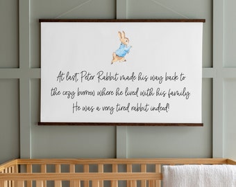 Peter Rabbit Nursery Decor | Peter Rabbit Canvas | A Very Tired Peter Rabbit Quote | 330