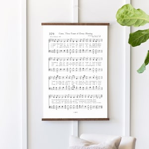Come Thou Fount Of Every Blessing Hymn Sheet Sign | Music Sheet Signs | Hymnal Canvas Sign | Hanging Canvas | Christian Signs | 278