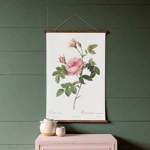 Pink Rose Canvas Wall Art | Botanical Decor | Hanging Canvas | Bedroom Decor | Large Art | Botanical Wall Art | Pink Rose Wall Art | 261