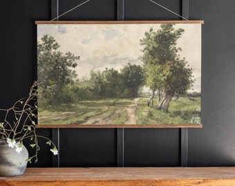 Green Trees Landscape Canvas Wall Art: Magnetic Hanging Print | 230