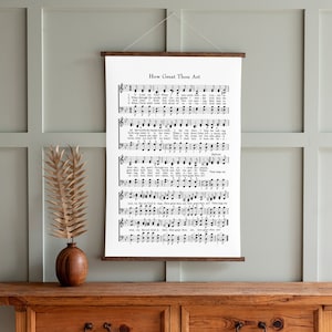 How Great Thou Art Sign | Sheet Music Sign | Mother&#39;s Day Sign | Canvas Sign | Hanging Canvas | Hanging Frames | 272