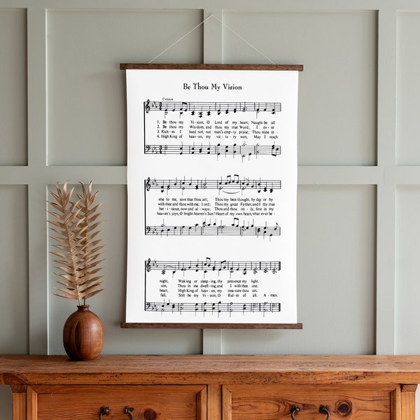 Be Thou My Vision Canvas Sign | Be Thou My Vision Sheet Music Sign | Canvas Hanging | Canvas Wall Sign | Hanging Frames | 292