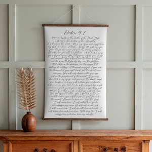 Scripture Sign | Psalm 91 Sign | Christian Sign | Scripture Canvas | Hanging Canvas | Hanging Frames | 125