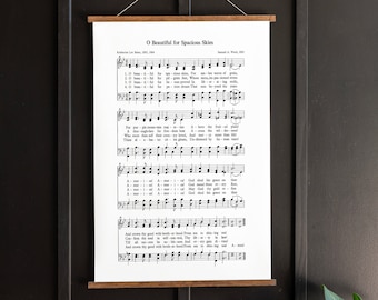 O Beautiful For Spacious Skies – Sheet Music Canvas Sign | July 4th Independence Day Wall 287
