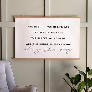 signe Les meilleures choses de la vie | Panneaux inspirants | Toile suspendue | Décoration de salon | Panneau Souvenirs | Plaque pour chambre familiale | 079