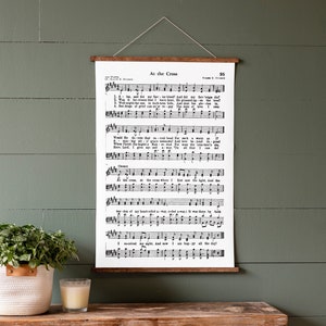 At The Cross Hymn Sheet Sign | Music Sheet Signs | Hymnal Canvas Sign | Hanging Canvas | Christian Signs | Hanging Frames | 283
