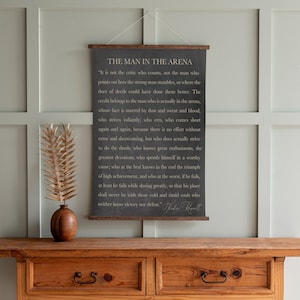 The Man In The Arena Sign | Inspirational Sign | Canvas Hanging | Hanging Frames | Living Room Sign  | 126