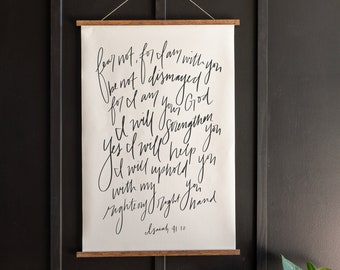 Isaiah 41:10 Canvas Print | Fear Not Christian Wall Decor | Hand Lettered Art | 109