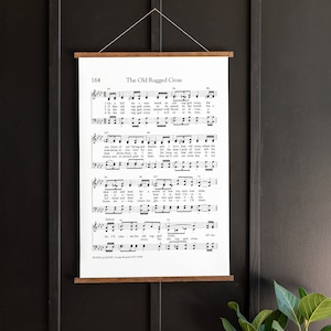 The Old Rugged Cross Hymn Sign | Song Lyric Gift | The Old Rugged Cross Music Sign | Sheet Music Sign | Canvas Hanging | Hanging Frame | 275
