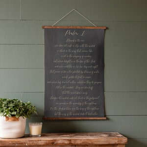 Psalm 1 | Canvas Hanging | Living Room Signs | Bible Verse Wall Signs | Scripture Sign | Canvas Print | Hanging Canvas | 299