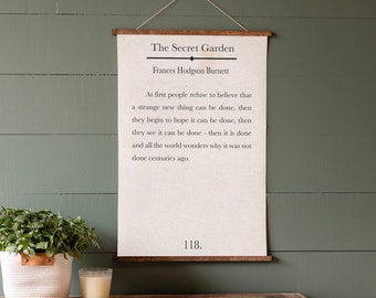 The Secret Garden Book Page Canvas Sign - Frances Hodgson Burnett | 300