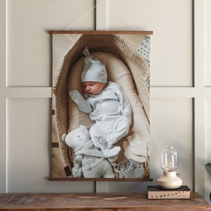 Custom Photo Canvas Hanging Sign: Magnetic Wood Frame