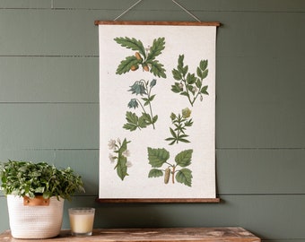 Botanical Print | Vintage Plant Canvas Hanging | Plant Hanger | Living Room Signs | Canvas Hanging | Vintage Sign | Hanging Frames | 090