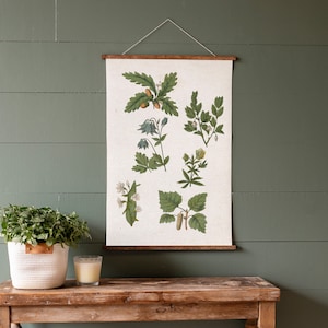 Botanical Print | Vintage Plant Canvas Hanging | Plant Hanger | Living Room Signs | Canvas Hanging | Vintage Sign | Hanging Frames | 090