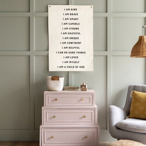 Affirmation Flag | Kids Room Decor | Scripture Banner for Kids Room | Kids Affirmation Banner | Neutral Nursery | Kids Room Decor | 410