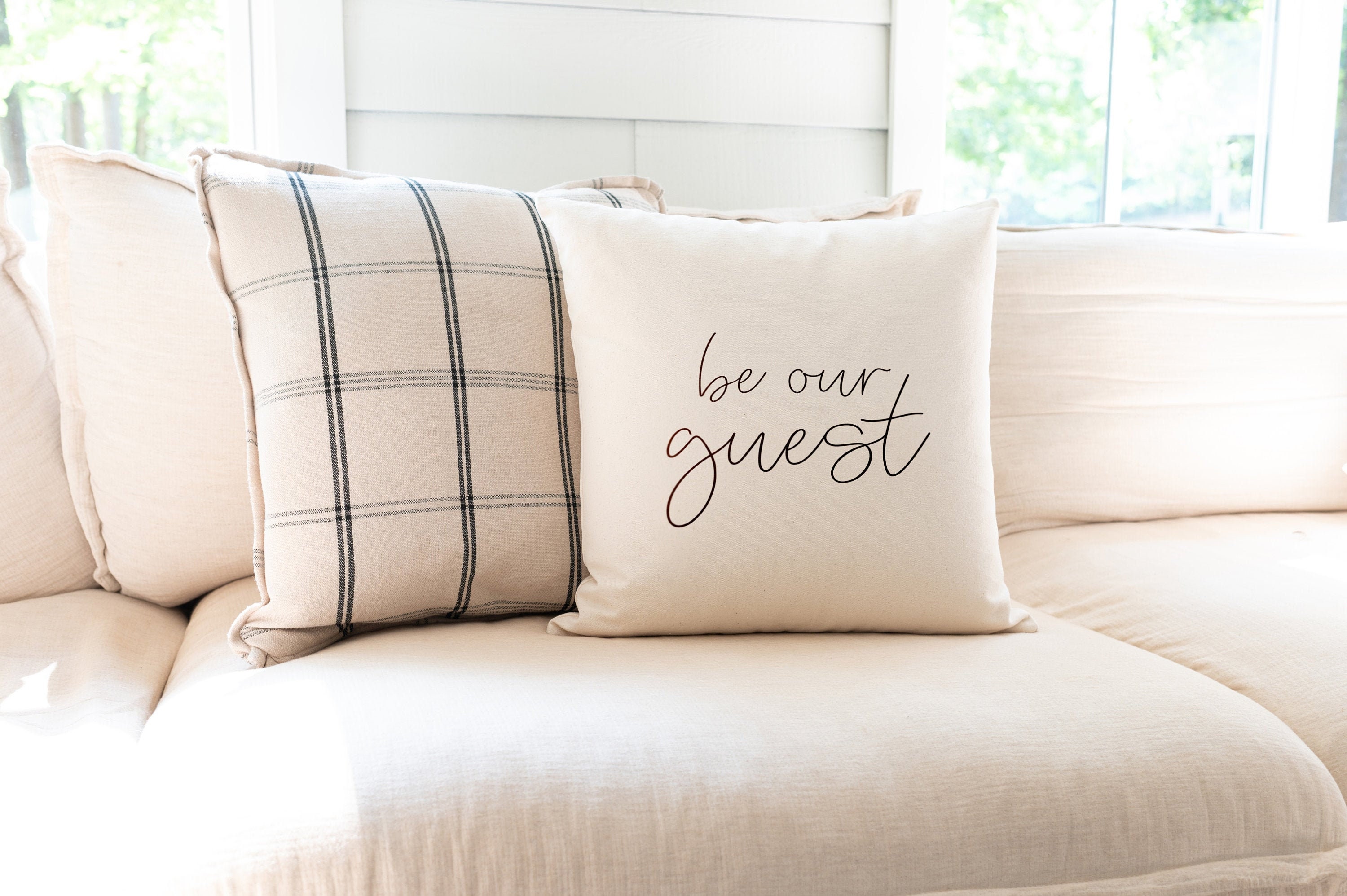 Be Our Guest Pillow Living Room Decor Family Room Decor Etsy