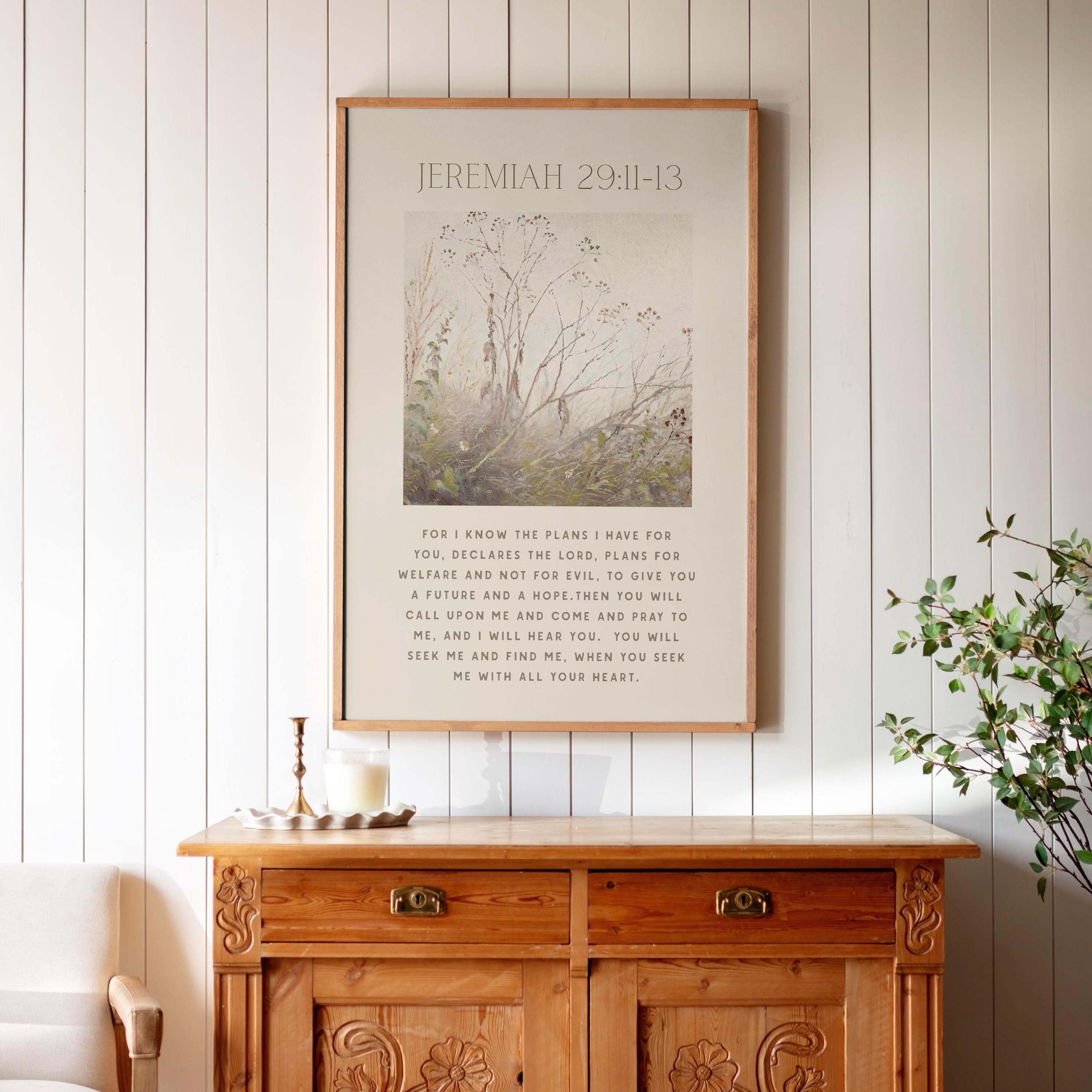 Jeremiah 29:11 Bible Verse Canvas Art | Christian Scripture Wall Decor ...