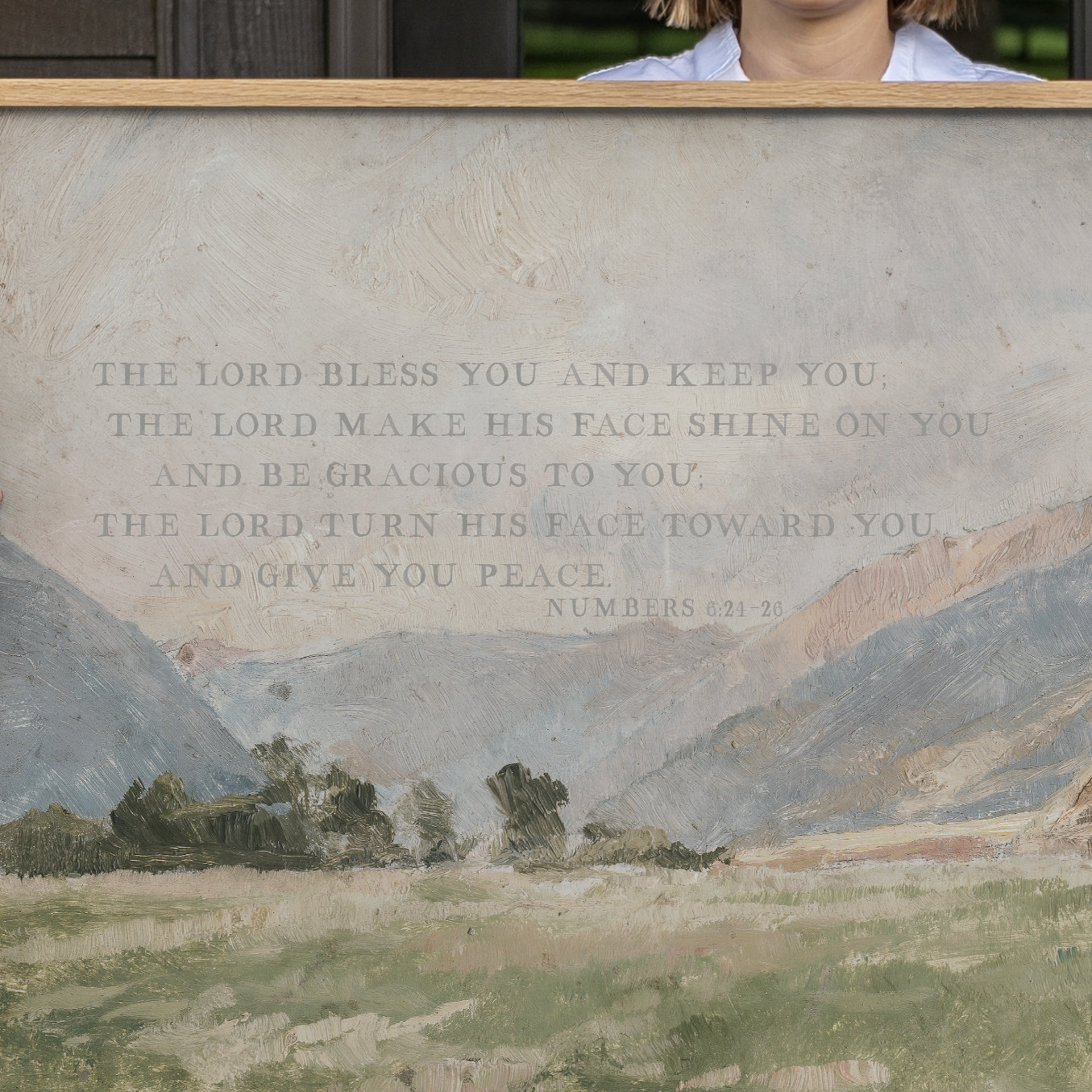Christian Wall Art | Bible Verse Wall Art | May The Lord Bless You And Keep You | The Blessing Kari Jobe Canvas Wall Art Print  | F570