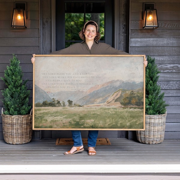 Christian Wall Art: The Blessing Lyrics Canvas Print | F570