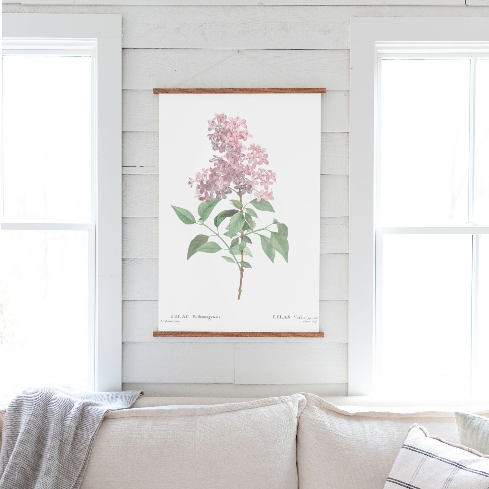 Lilac Print Canvas Wall Art Botanical Decor Hanging Canvas Etsy