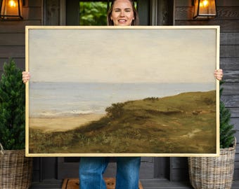 Framed Coastal Canvas Art: Vintage Beach House Decor | F675