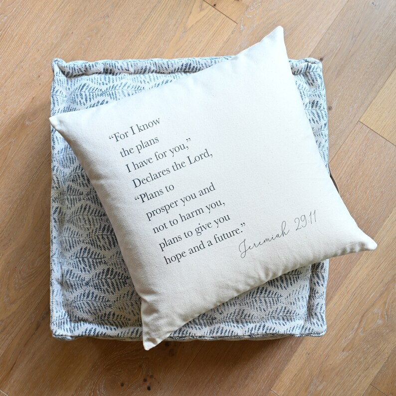 Living Room Pillow Bible Verse Pillow Jeremiah 29:11 Pillow Home Decor Pillow Throw Pillows Pillow Covers 18x18 Scripture Pillows