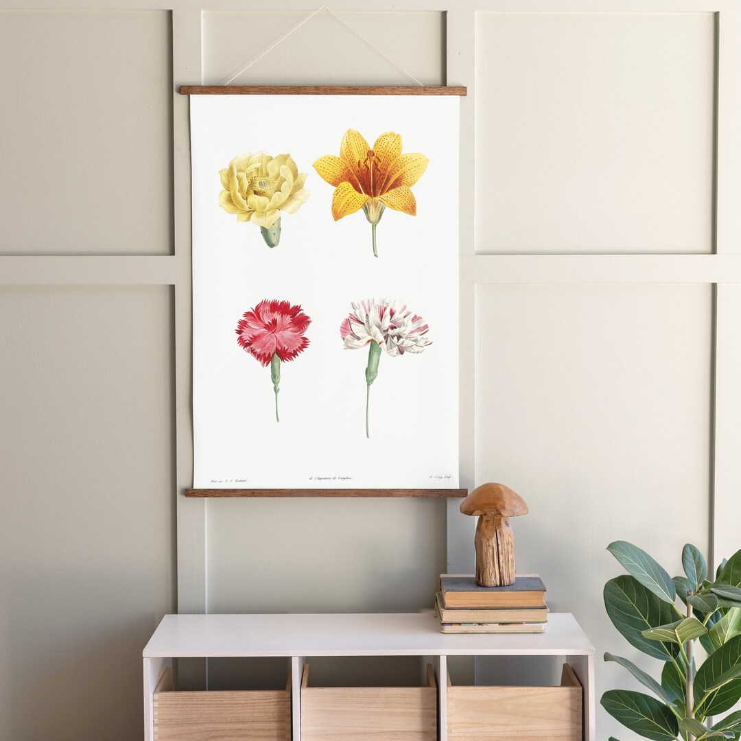 Flower Floral Print Canvas Wall Art Botanical Decor Hanging Canvas