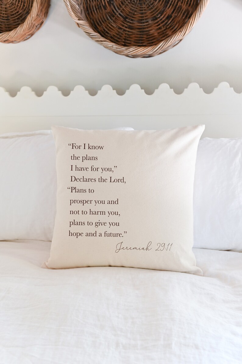 Living Room Pillow Bible Verse Pillow Jeremiah 29:11 Pillow Home Decor Pillow Throw Pillows Pillow Covers 18x18 Scripture Pillows
