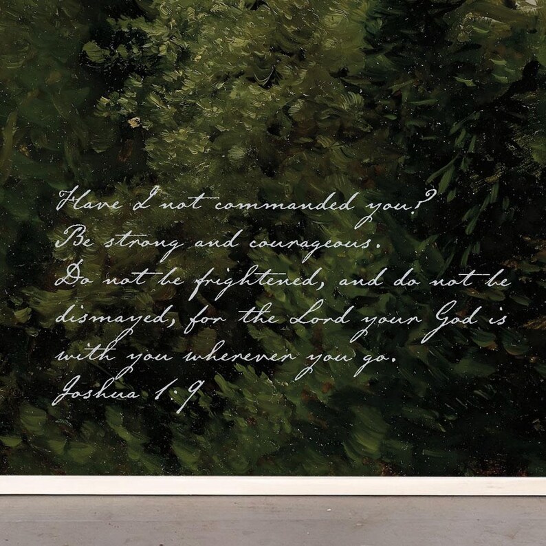 Joshua In Script Joshua 1 9 | Be Strong and Courageous | Christian Wall Art: Canvas ...