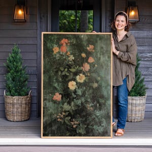 Cottagecore Floral Canvas Art: Oversized Botanical Print | F671