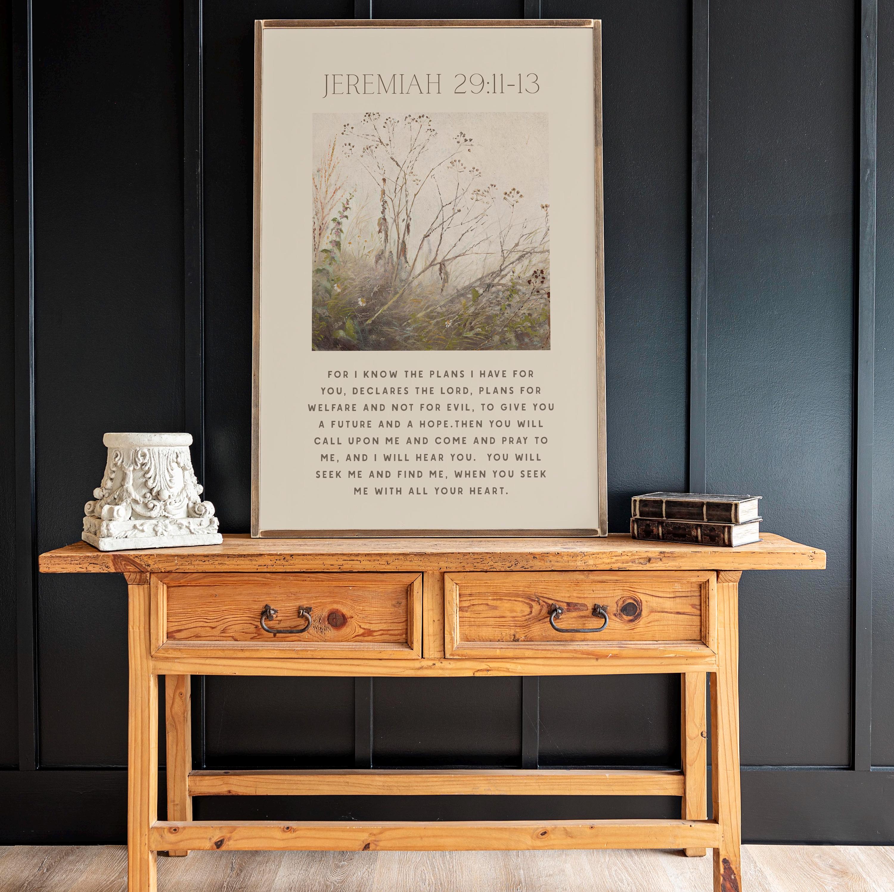 Jeremiah 29:11 Bible Verse Canvas Art | Christian Scripture Wall Decor ...