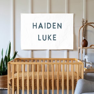 Baby Name Flag | Baby Name Banner | Kids Name Banner Flag | Boho Nursery Decor | Neutral Nursery Flag