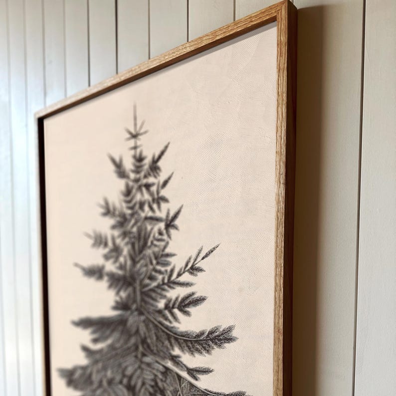 Christmas Tree Wall Art Vintage Christmas Tree Art Large Canvas Framed