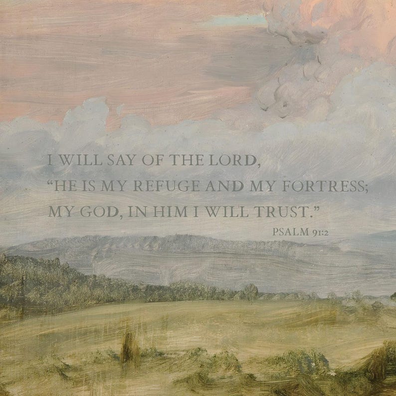Christian Wall Art: Psalm 91 2 | Framed Cotton Canvas | F781 - Etsy