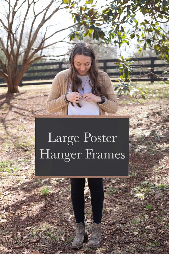 Magnetic Poster Hanger Frames: Wood Art Hanging Frame