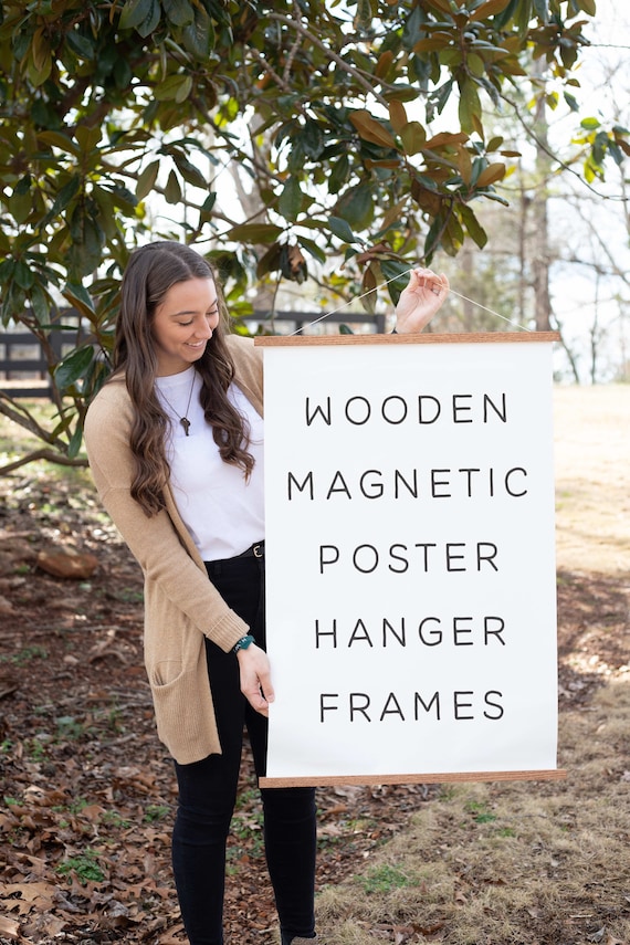 Wooden Magnetic Poster Hanger Frame: Canvas Art Display