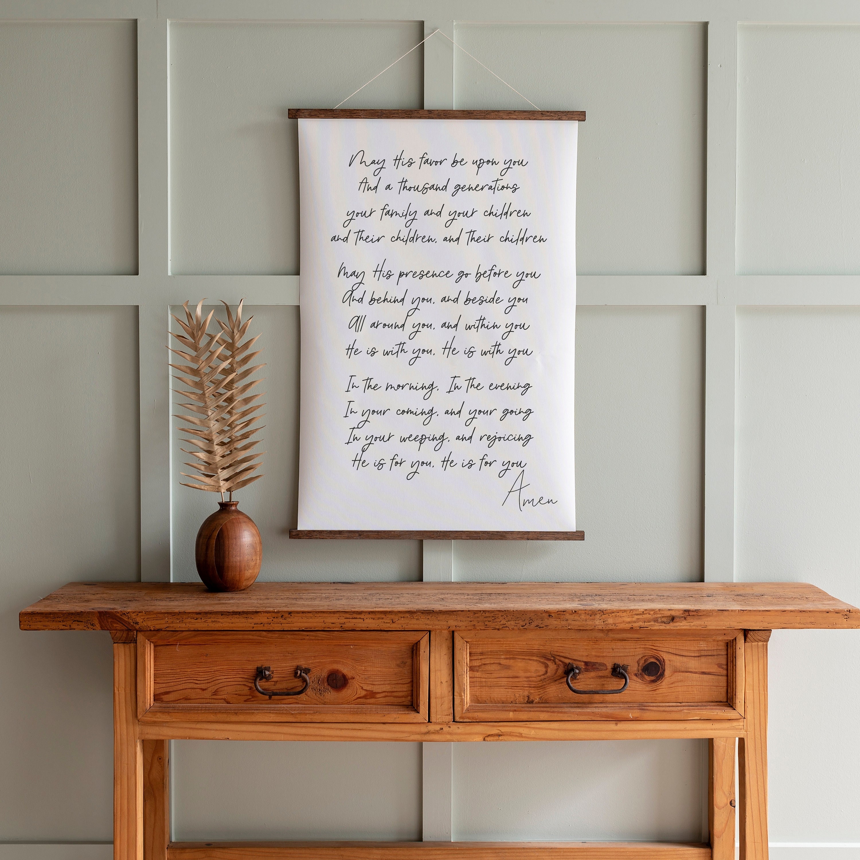 Blessing Song Lyrics Wall Art | Kari Jobe Song | May His Favor Be Upon You | The Blessing Lyrics Sign | The Blessing Hanging Canvas | 332