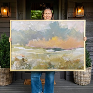 Framed Abstract Landscape Canvas Print: Large Wall Art | F597
