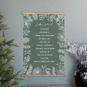 For Unto You Is Born This Day Sign | Christmas Signs | Christmas Canvas Hanging | Christmas Decor | Holiday Decor | Luke 2 | 063