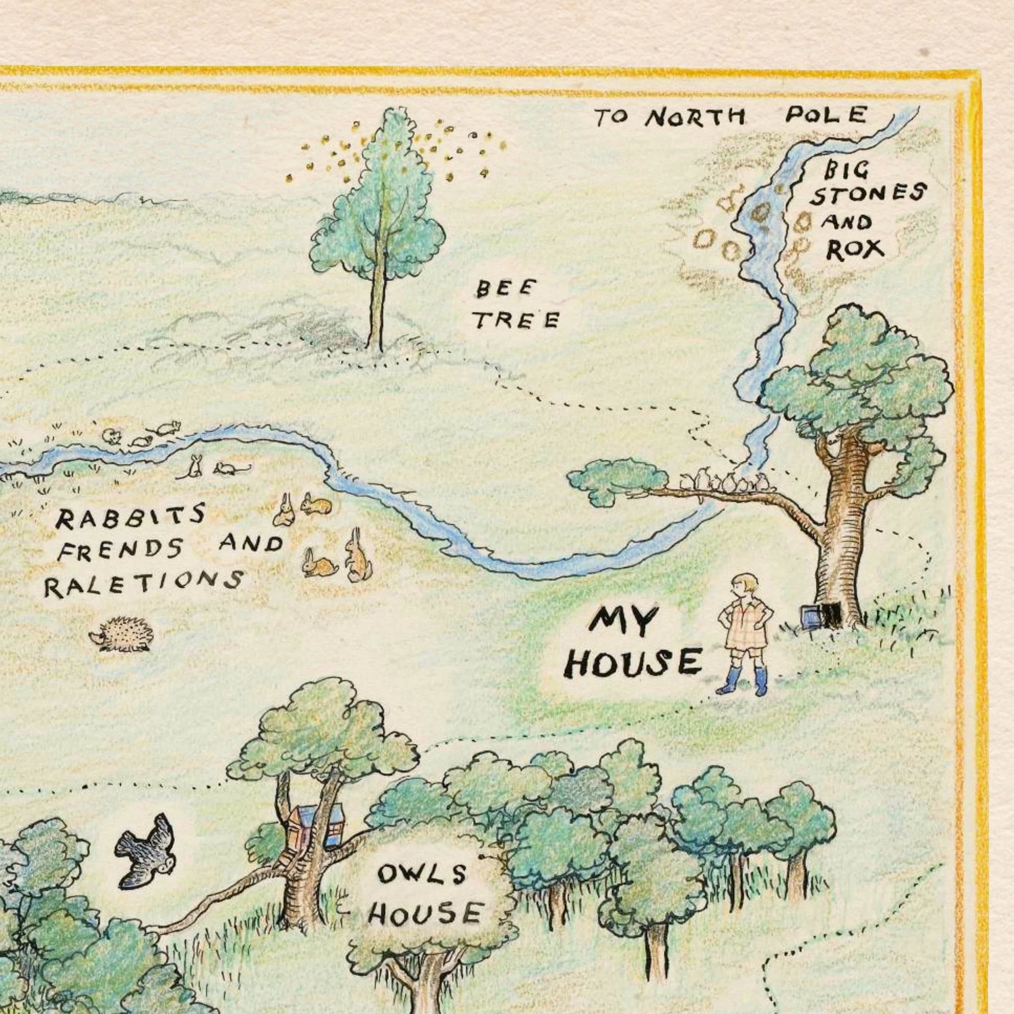 100 Acre Wood Map Winnie the Pooh Sign 100 Acre Wood Map Etsy