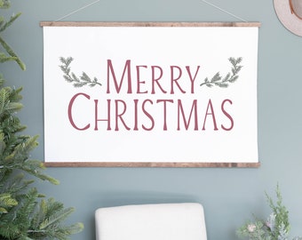 Merry Christmas Canvas Sign: Holiday Wall Decor | 382