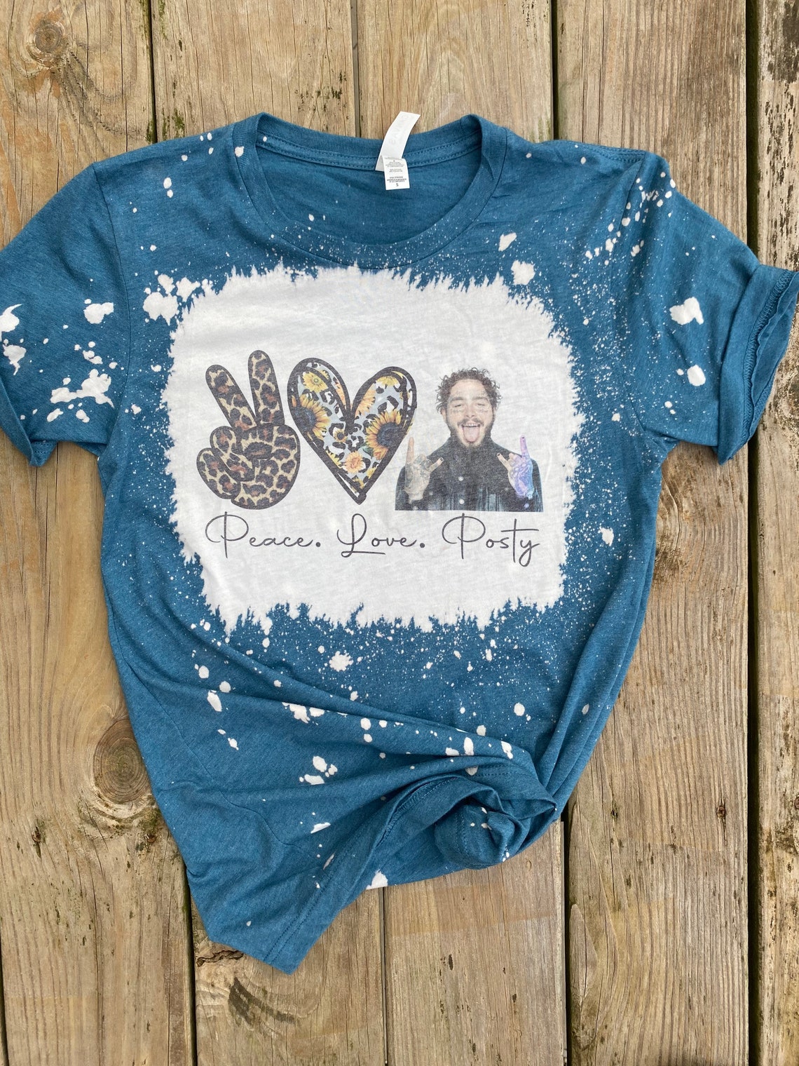 Post Malone TShirt Posty TShirt Bleached Post Malone Etsy