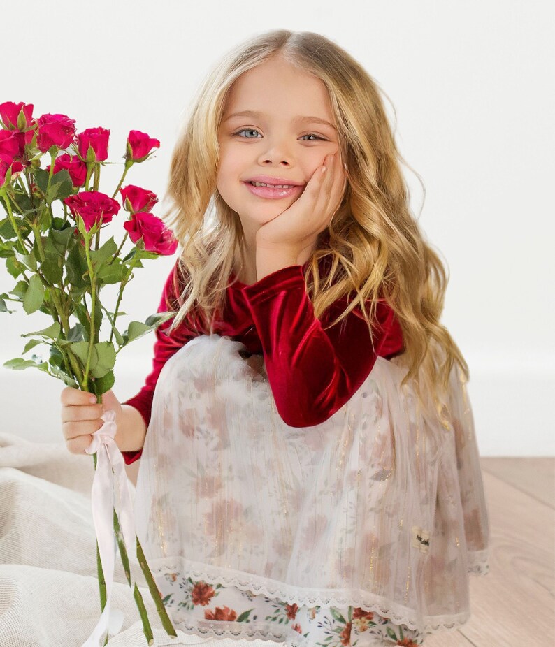 Christmas Girls Dress Lace Xmas Dress Toddler Christmas Etsy