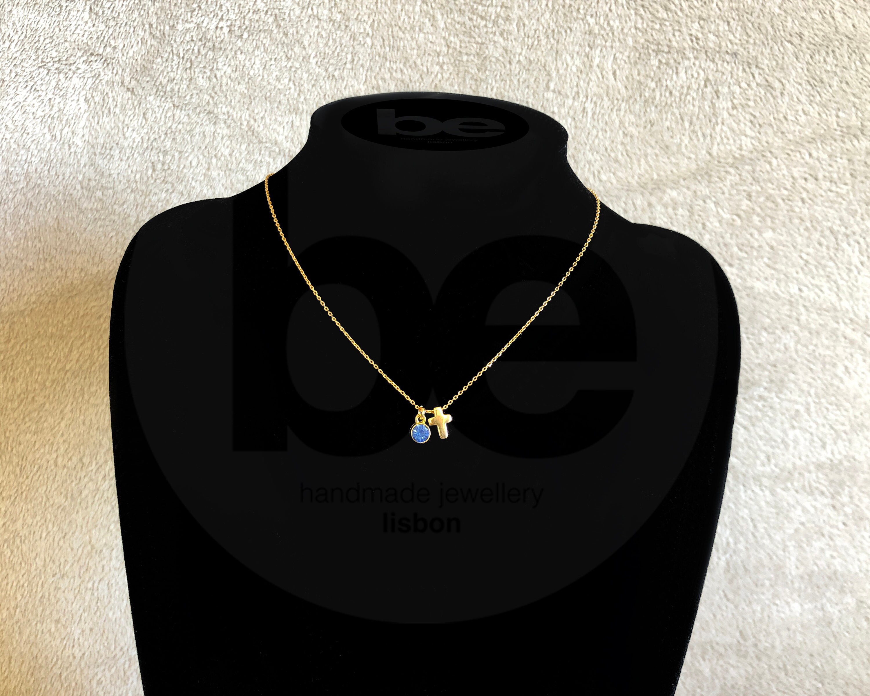 Gold Cross Birthstone Necklace Delicate Necklace Cross Etsy